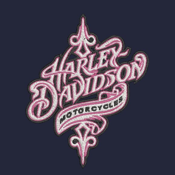 Harley Davidson Embroidered Adult Unisex Crewneck Sweatshirt Script Biker Pink - Picture 7 of 14